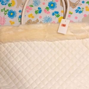 Cream soft white tote